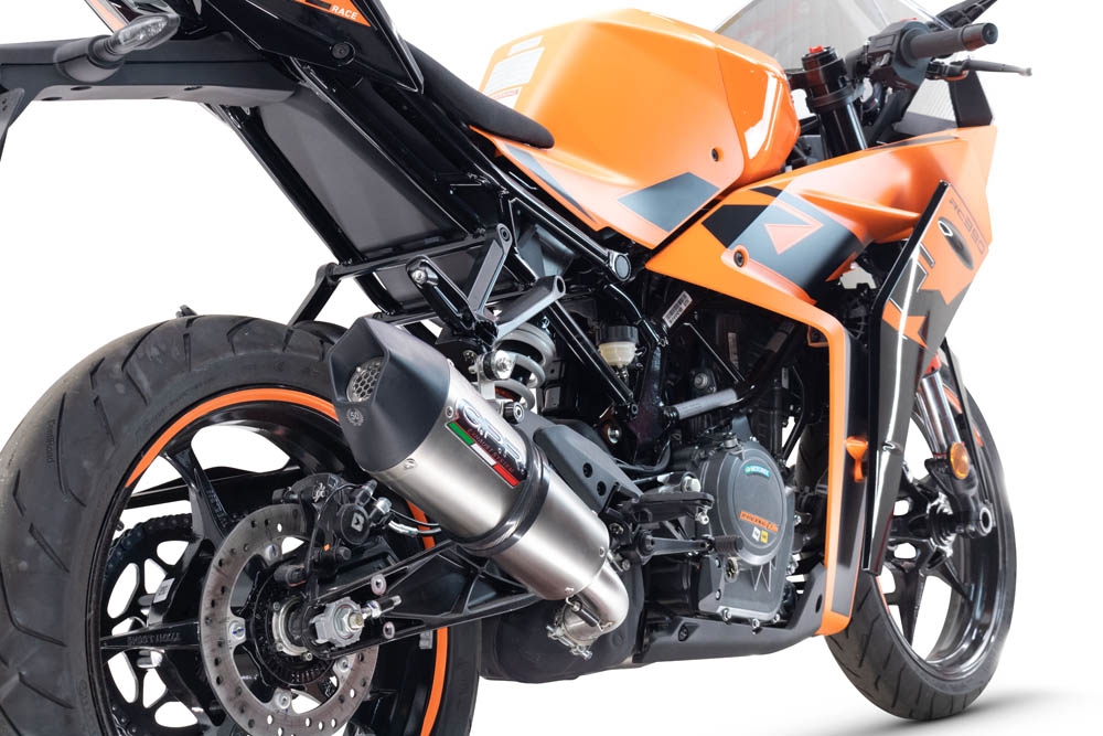 Exhaust compatible with Ktm Rc 390 2022-2024, M3 Inox , Homologated legal slip-on exhaust including removable db killer and link pipe 