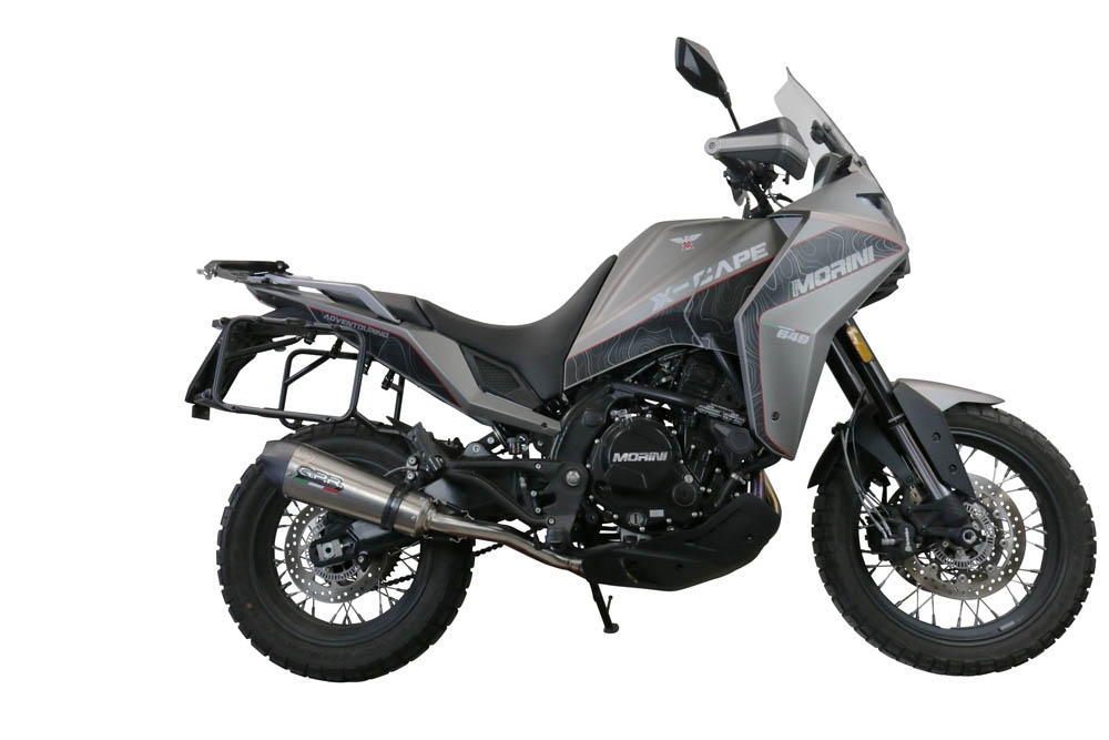 Exhaust compatible with Moto Morini X-CAPE 650 2021-2024, GP Evo4 Titanium, Homologated legal Mid-full system exhaust, including removable db killer and catalyst 