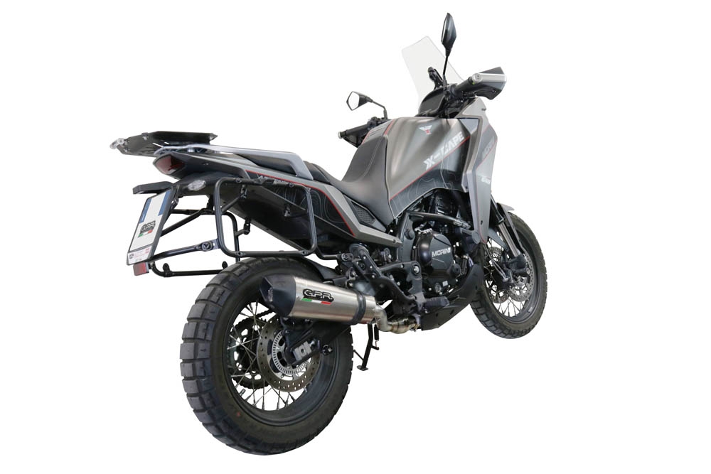 Exhaust compatible with Moto Morini X-CAPE 650 2021-2024, GP Evo4 Titanium, Homologated legal Mid-full system exhaust, including removable db killer and catalyst 