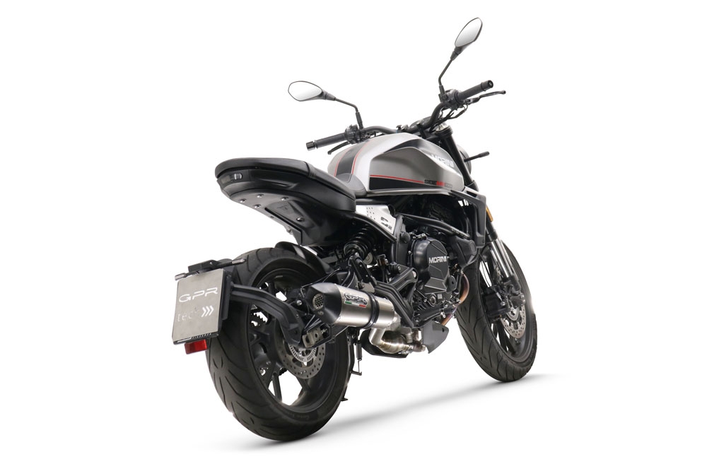 Exhaust compatible with Moto Morini Seiemmezzo Scr 2022-2024, GP Evo4 Titanium, Homologated legal Mid-full system exhaust, including removable db killer and catalyst 