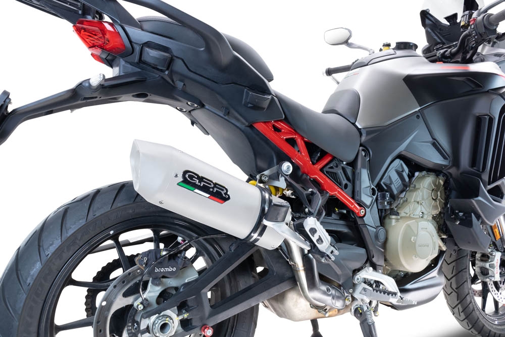 Exhaust compatible with Ducati Multistrada V4 - S 2022-2024, Albus Evo4, Homologated legal slip-on exhaust including removable db killer and link pipe 