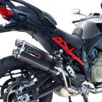 Exhaust compatible with Ducati Multistrada V4 Rally 2023-2024, Dual Poppy, Homologated legal slip-on exhaust including removable db killer and link pipe 