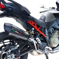 Exhaust compatible with Ducati Multistrada V4 - S 2022-2024, GP Evo4 Poppy, Homologated legal slip-on exhaust including removable db killer and link pipe 