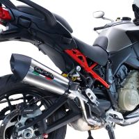 Exhaust compatible with Ducati Multistrada V4 - S 2022-2024, GP Evo4 Titanium, Homologated legal slip-on exhaust including removable db killer and link pipe 