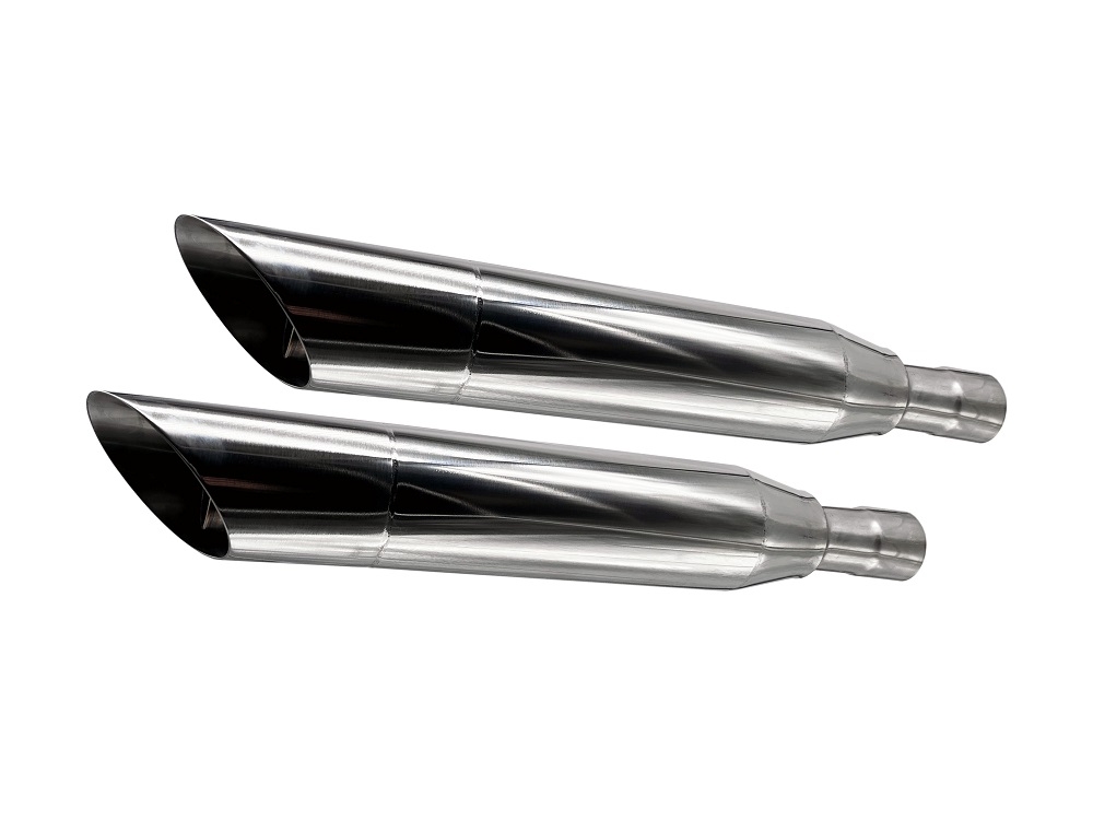 Exhaust compatible with Harley Davidson Sportster 1200 2010-2018, Slash Inox, Dual Homologated legal slip-on exhaust including removable db killers and link pipes 