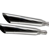 Exhaust compatible with Harley Davidson Sportster 1200 2004-2009, Slash Inox, Dual Homologated legal slip-on exhaust including removable db killers and link pipes 