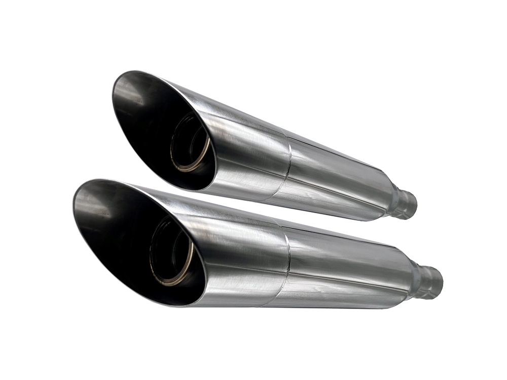 Exhaust compatible with Harley Davidson Sportster 1200 2010-2018, Slash Inox, Dual Homologated legal slip-on exhaust including removable db killers and link pipes 