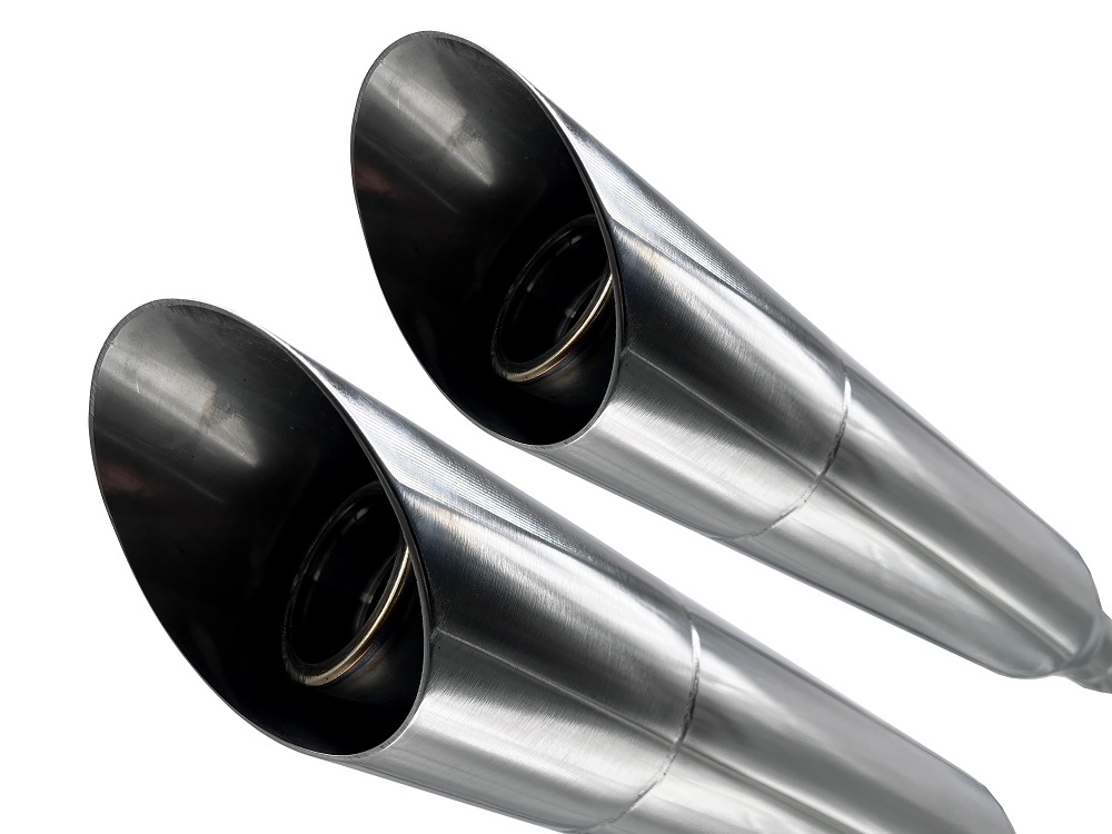 Exhaust compatible with Harley Davidson Sportster 1200 2010-2018, Slash Inox, Dual Homologated legal slip-on exhaust including removable db killers and link pipes 