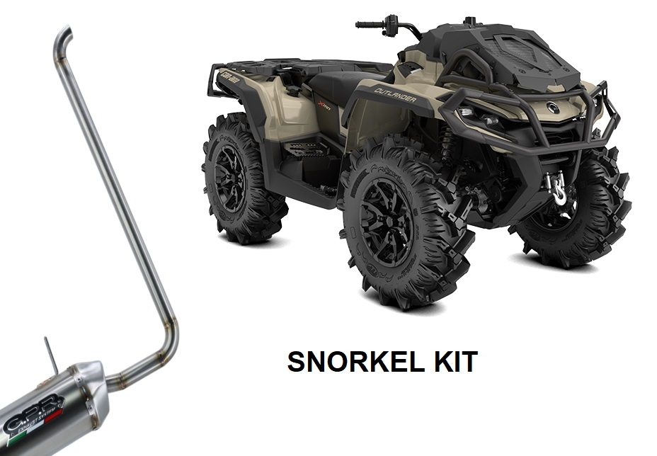 Exhaust compatible with Can Am Outlander 850 MAX / XT 2016-2023, Snorkel kit, Snorkel extension kit for GPR Pentacross silencer 