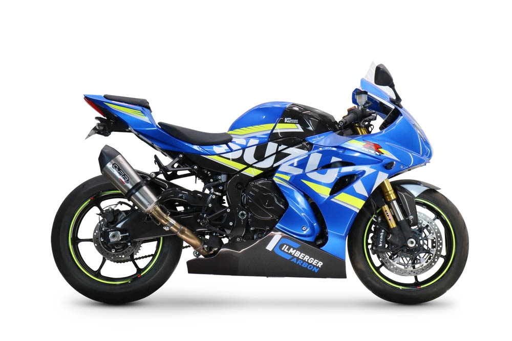 Exhaust compatible with Suzuki Gsx-R 1000 - 1000 R 2021-2025, GP Evo4 Titanium, Homologated legal slip-on exhaust including removable db killer and link pipe 