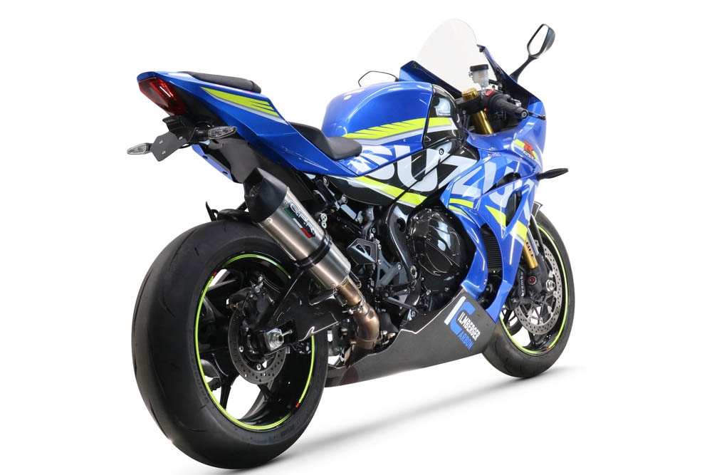 Exhaust compatible with Suzuki Gsx-R 1000 - 1000 R 2021-2025, GP Evo4 Titanium, Homologated legal slip-on exhaust including removable db killer and link pipe 