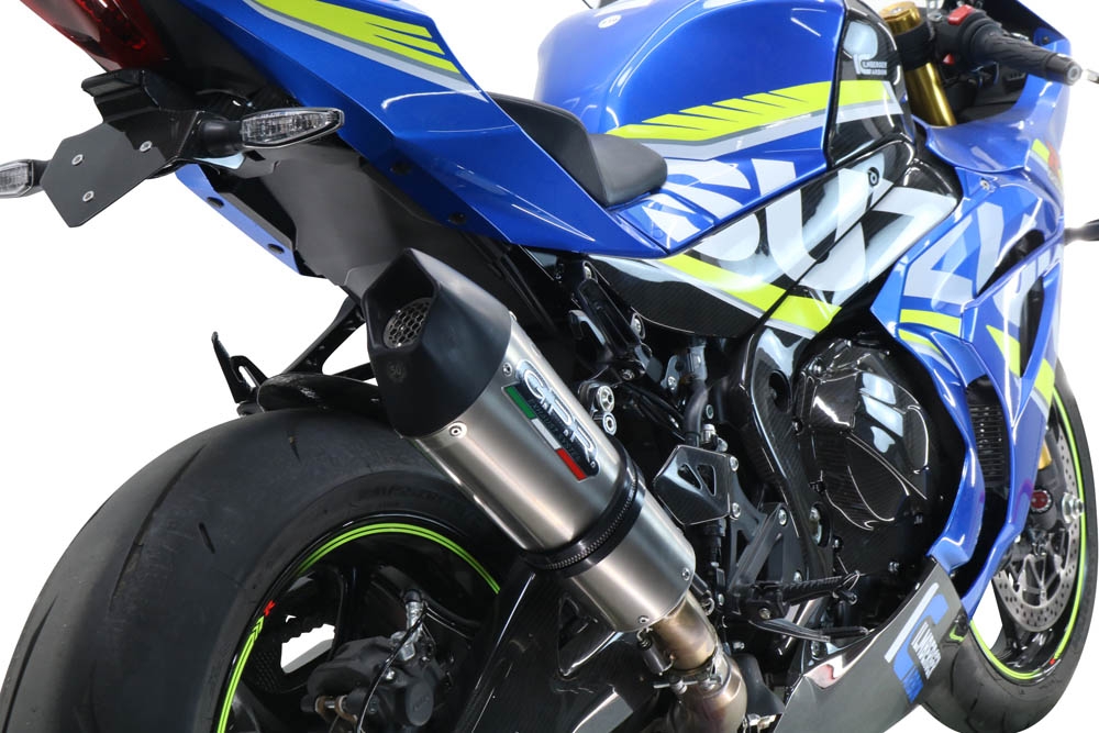 Exhaust compatible with Suzuki Gsx-R 1000 - 1000 R 2021-2025, GP Evo4 Titanium, Homologated legal slip-on exhaust including removable db killer and link pipe 