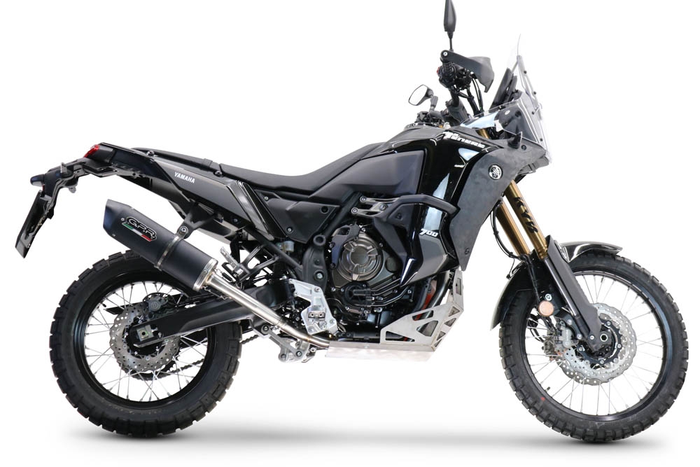 Exhaust compatible with Yamaha Tenere 700 2021-2024, Decatalizzatore + Paracoppa Titanio, Decat pipe more titanium skid plate 
