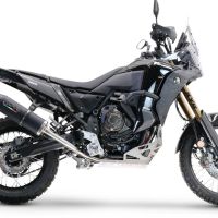 Exhaust compatible with Yamaha Tenere 700 2021-2024, Decatalizzatore + Paracoppa Titanio, Decat pipe more titanium skid plate 