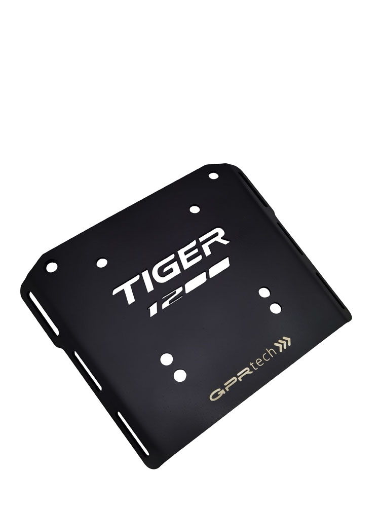 Top case GPR TECH compatible with  Triumph Tiger 1200 explorer 2017/2021 e4 GPR TECH Top case in aluminum, black color with specific plate included Capacity 45 LT.