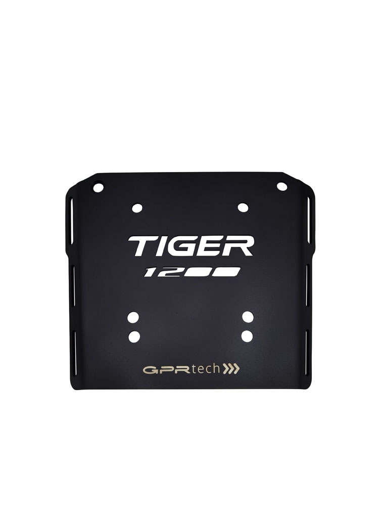 Top case GPR TECH compatible with  Triumph Tiger 1200 explorer 2017/2021 e4 GPR TECH Top case in aluminum, black color with specific plate included Capacity 45 LT.