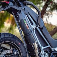 Exhaust compatible with Triumph Tiger 850 2020-2024, GP Evo4 Poppy, Homologated legal slip-on exhaust including removable db killer and link pipe 