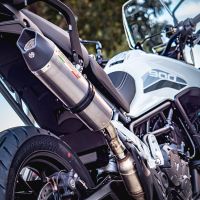 Exhaust compatible with Triumph Tiger 900 2020-2023, GP Evo4 Titanium, Homologated legal slip-on exhaust including removable db killer and link pipe 