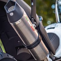 Exhaust compatible with Triumph Tiger 850 2020-2024, GP Evo4 Titanium, Homologated legal slip-on exhaust including removable db killer and link pipe 