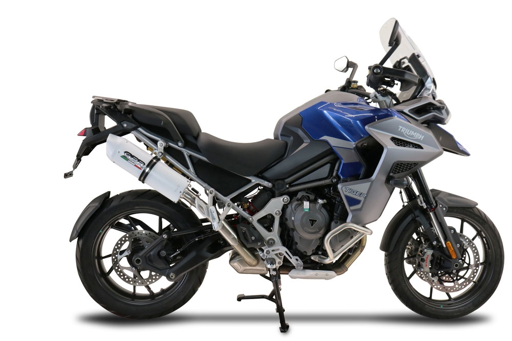 Exhaust compatible with Triumph Tiger 1200 Gt - Rally 2022-2024, Albus Evo4, Homologated legal slip-on exhaust including removable db killer and link pipe 