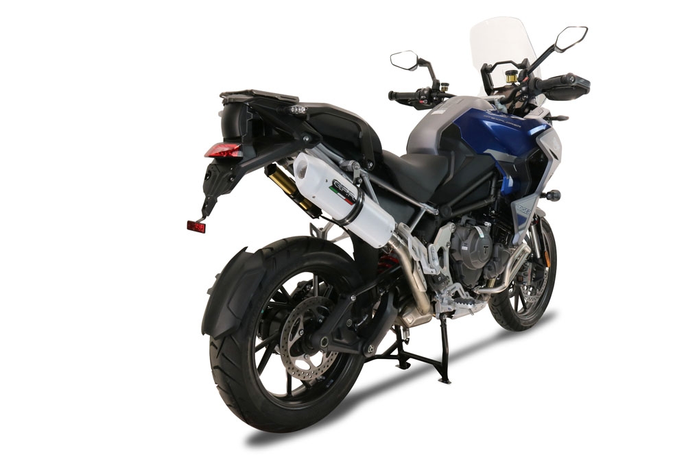 Exhaust compatible with Triumph Tiger 1200 Gt - Rally 2022-2024, Albus Evo4, Homologated legal slip-on exhaust including removable db killer and link pipe 