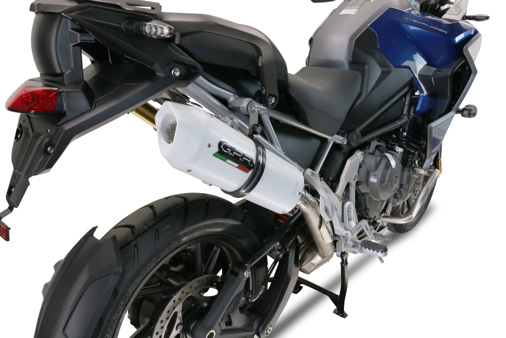 Exhaust compatible with Triumph Tiger 1200 Gt - Rally 2022-2024, Albus Evo4, Homologated legal slip-on exhaust including removable db killer and link pipe 