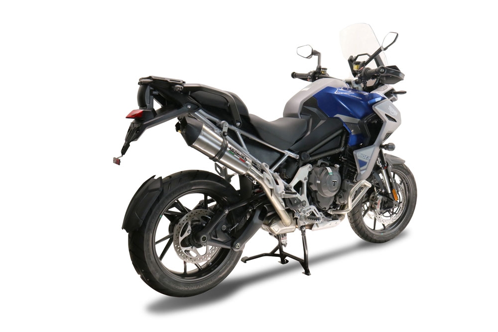 Exhaust compatible with Triumph Tiger 1200 Gt - Rally 2022-2024, GP Evo4 Titanium, Homologated legal slip-on exhaust including removable db killer and link pipe 