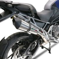 Exhaust compatible with Triumph Tiger 1200 Gt - Rally 2022-2024, GP Evo4 Titanium, Homologated legal slip-on exhaust including removable db killer and link pipe 