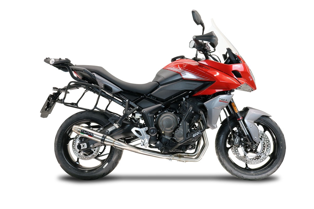 Exhaust compatible with Triumph Tiger Sport 660 2022-2024, Deeptone Inox, full system exhaust legal for UK and non-EU countries including removable db killer 