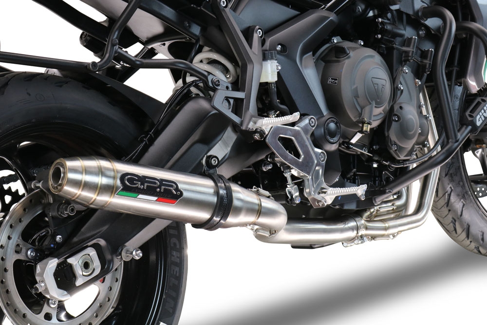 Exhaust compatible with Triumph Tiger Sport 660 2022-2024, Deeptone Inox, full system exhaust legal for UK and non-EU countries including removable db killer 