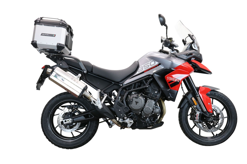Top case GPR TECH compatible with  Triumph Tiger 1200 Gt - Rally 2022/2024 e5 GPR TECH Top case in aluminum, silver color with specific plate included Capacity 35 LT.