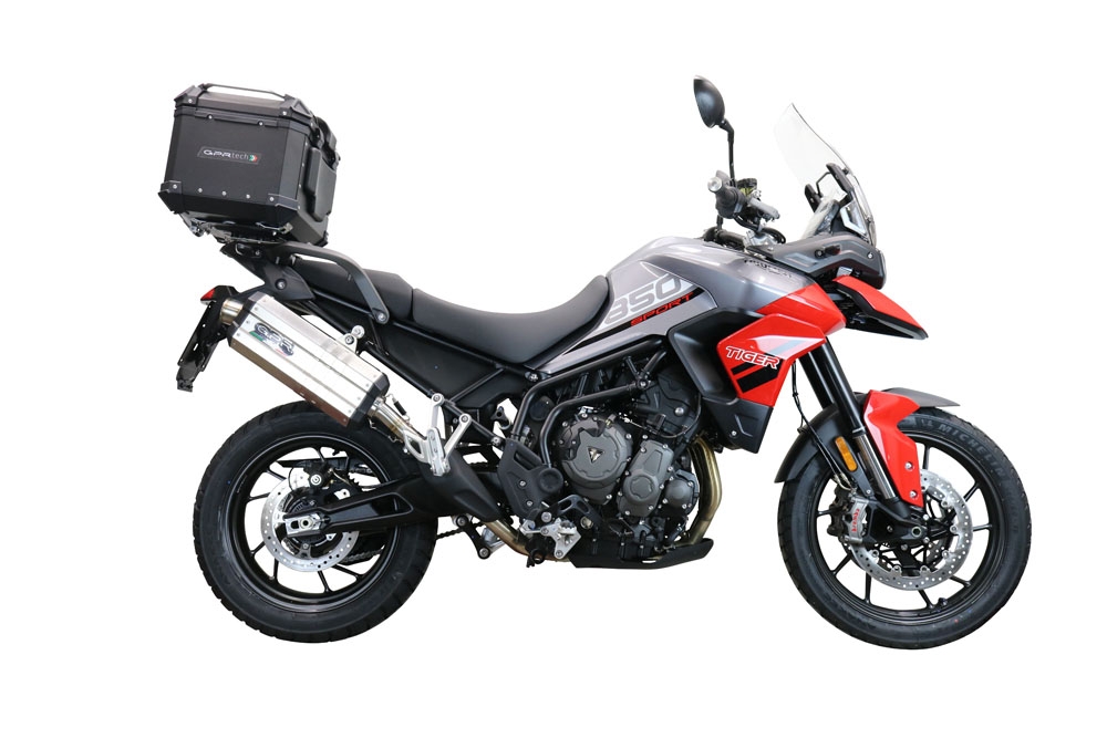 Top case GPR TECH compatible with  Triumph Tiger 850 Sport 2020/2024 e5 GPR TECH Top case in aluminum, black color with specific plate included Capacity 35 LT.