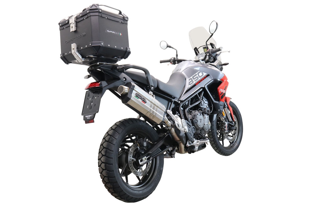 Top case GPR TECH compatible with  Triumph Tiger 850 Sport 2020/2024 e5 GPR TECH Top case in aluminum, black color with specific plate included Capacity 35 LT.