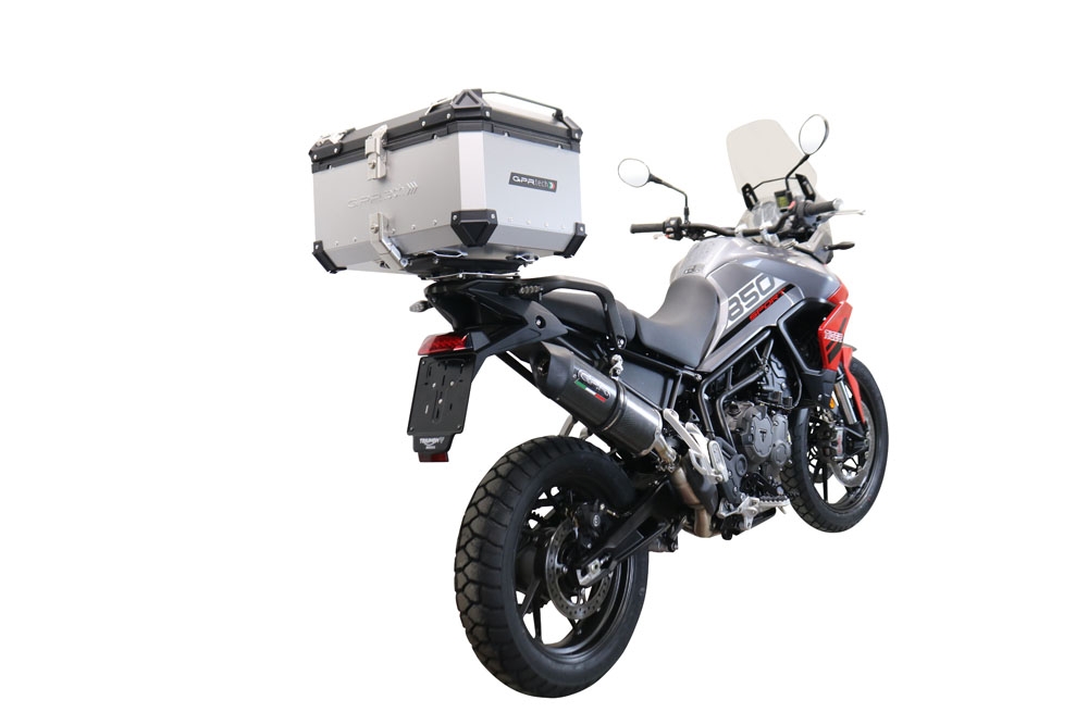 Top case GPR TECH compatible with  Triumph Tiger 1200 Gt - Rally 2022/2024 e5 GPR TECH Top case in aluminum, silver color with specific plate included Capacity 45 LT.