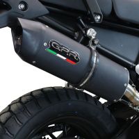 Exhaust compatible with Triumph Tiger 850 2020-2024, Furore Evo4 Nero, Homologated legal slip-on exhaust including removable db killer and link pipe 