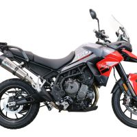 Exhaust compatible with Triumph Tiger 850 2020-2024, GP Evo4 Titanium, Homologated legal slip-on exhaust including removable db killer and link pipe 