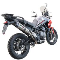 Exhaust compatible with Triumph Tiger 850 2020-2024, GP Evo4 Titanium, Homologated legal slip-on exhaust including removable db killer and link pipe 