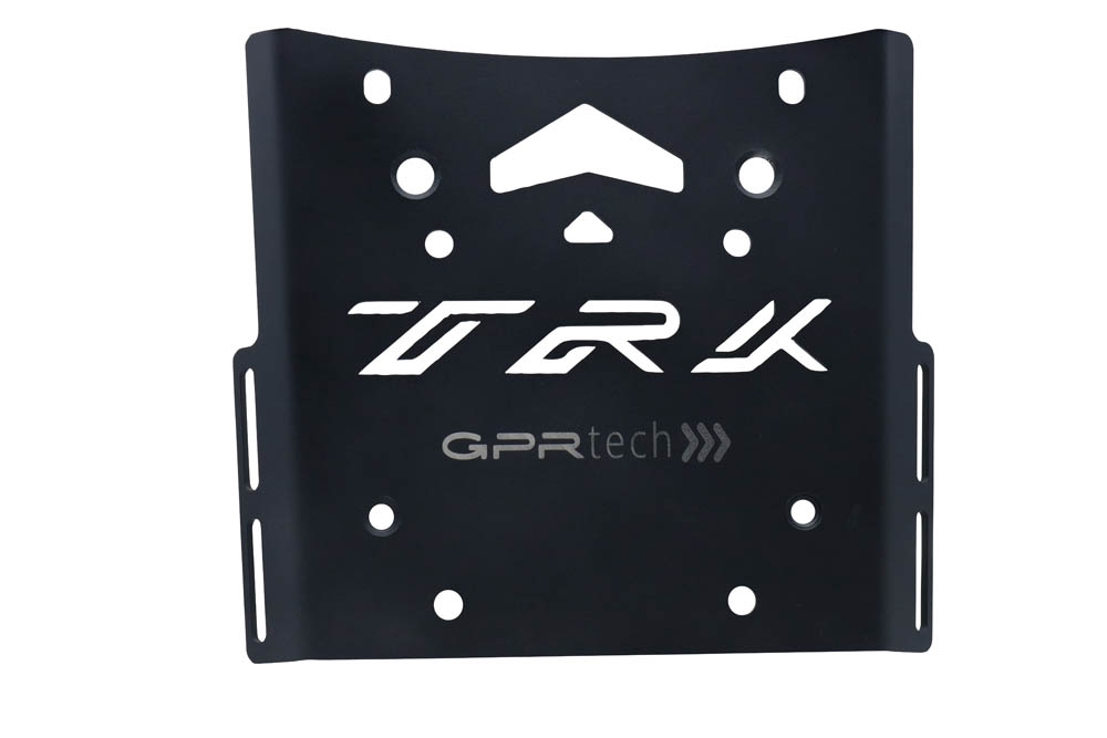 GPR TECH compatible with  Benelli Trk 502 2021/2024 e5 GPR TECH Specific fitting plate Top Case ALPITECH 35 LT compatible with original luggage rack,stainless steel made with 4 anchor points