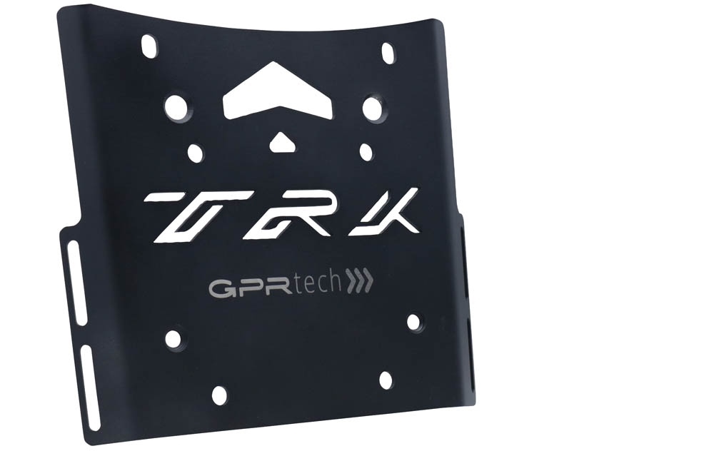 GPR TECH compatible with  Benelli Trk 502 2021/2024 e5 GPR TECH Specific fitting plate Top Case ALPITECH 35 LT compatible with original luggage rack,stainless steel made with 4 anchor points