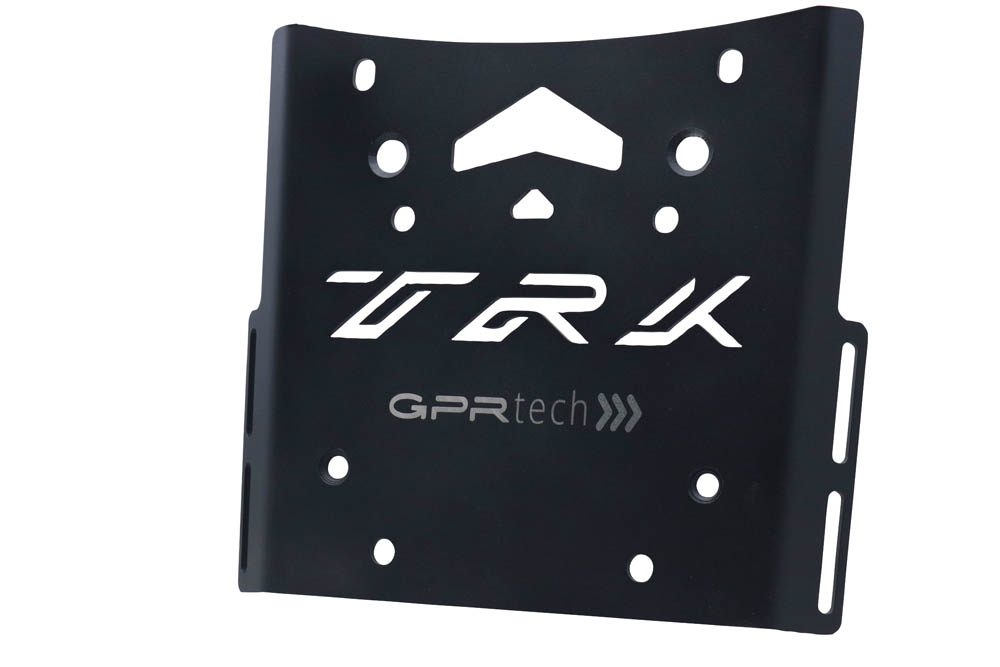 GPR TECH compatible with  Benelli Trk 502 2021/2024 e5 GPR TECH Specific fitting plate Top Case ALPITECH 35 LT compatible with original luggage rack,stainless steel made with 4 anchor points
