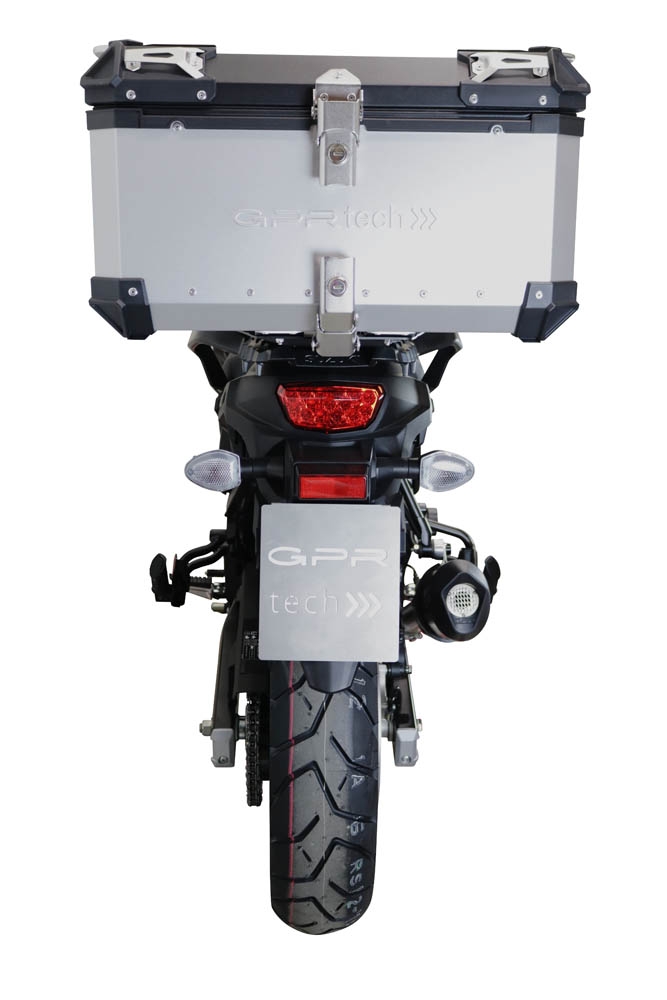 Top case GPR TECH compatible with  Suzuki V-Strom Dl 650 2012/2016 e3 GPR TECH Top case in aluminum, black color with specific plate included Capacity 55 LT.