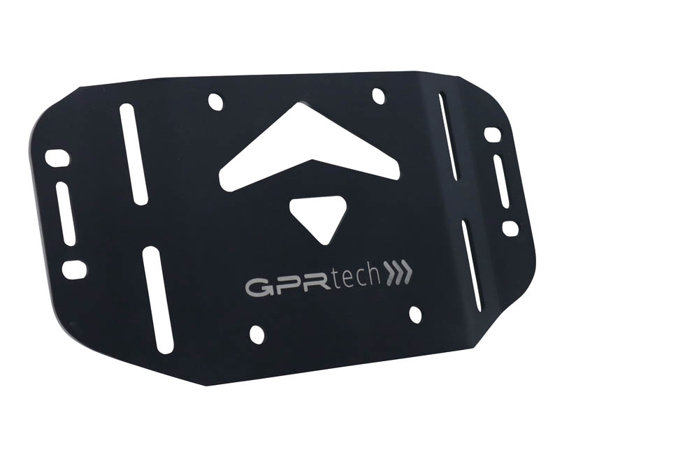 GPR TECH compatible with  Kawasaki Gtr 1400 2010/2014 GPR TECH Specific fitting plate Top Case ALPITECH 35 LT compatible with original luggage rack,stainless steel made with 4 anchor points
