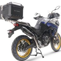 Exhaust compatible with Voge 525DSX 2023-2024, GP Evo4 Poppy, Homologated legal slip-on exhaust including removable db killer and link pipe 