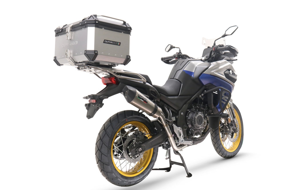 Exhaust compatible with Voge 525DSX 2023-2024, GP Evo4 Titanium, Homologated legal slip-on exhaust including removable db killer and link pipe 