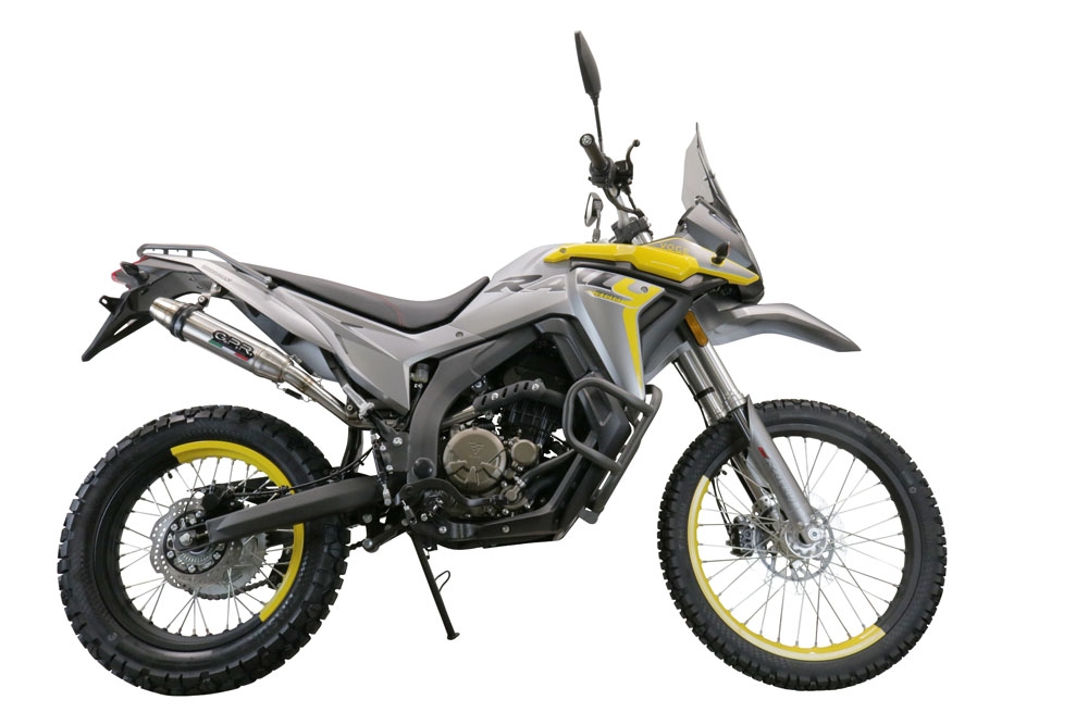Exhaust compatible with Voge 300Rally 2022-2024, Deeptone Inox, Slip-on exhaust legal for UK and non-EU markets including link pipe and removable db killer 