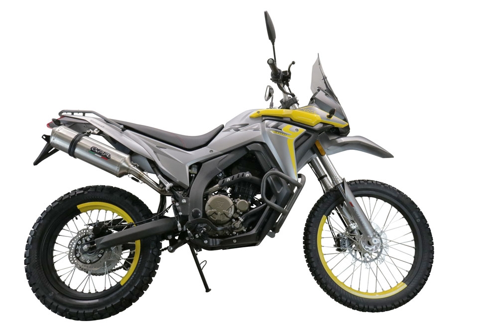 Exhaust compatible with Voge 300Rally 2022-2024, Satinox , Slip-on exhaust legal for UK and non-EU markets including link pipe and removable db killer 