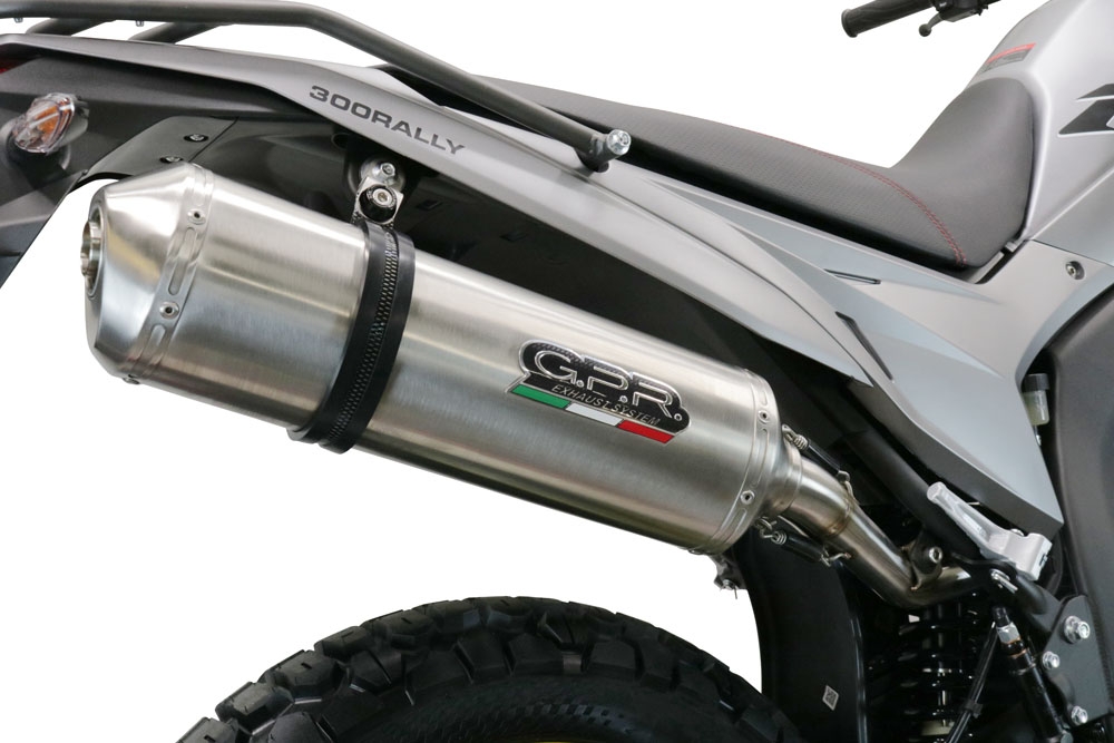 Exhaust compatible with Voge 300Rally 2022-2024, Satinox , Homologated legal slip-on exhaust including removable db killer, link pipe and catalyst 