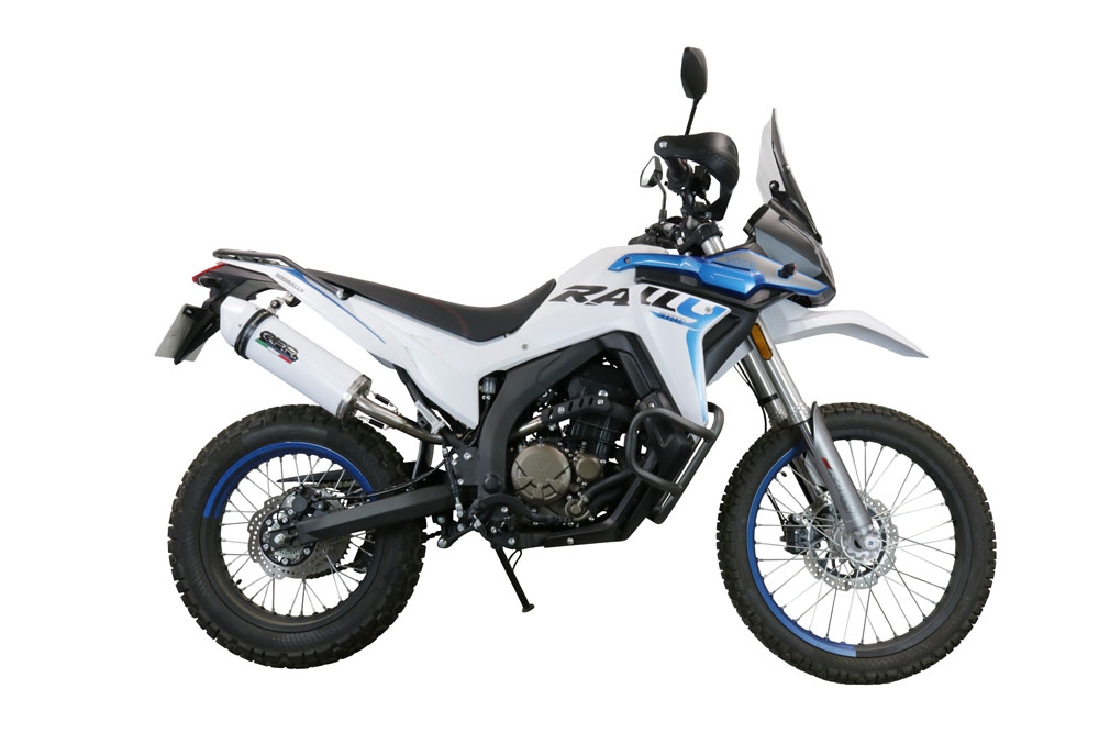 Exhaust compatible with Voge 300Rally 2022-2024, Albus Evo4, Slip-on exhaust legal for UK and non-EU markets including link pipe and removable db killer 
