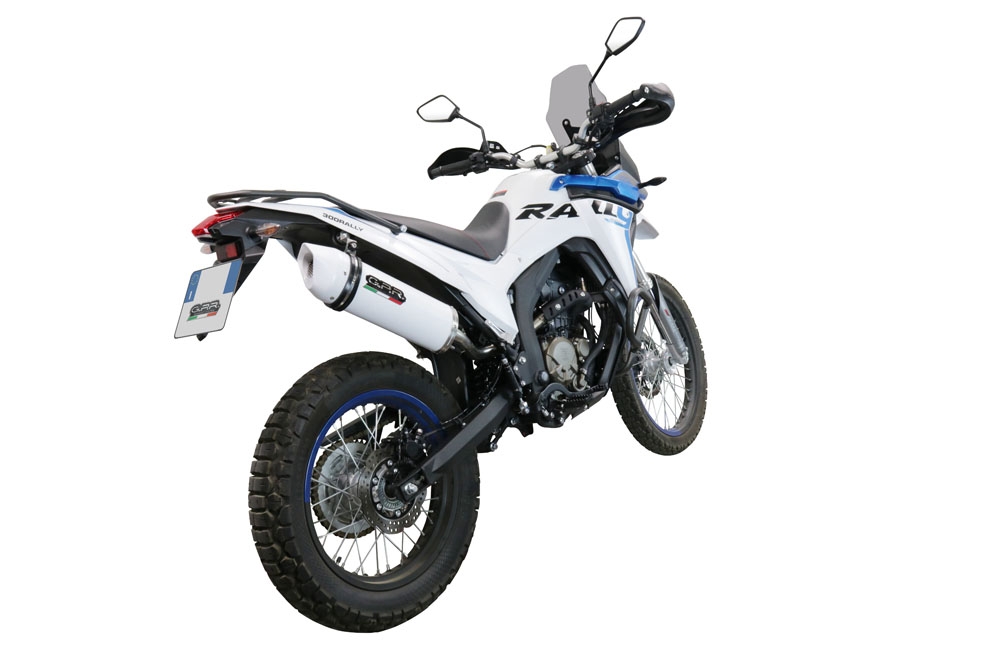 Exhaust compatible with Voge 300Rally 2022-2024, Albus Evo4, Slip-on exhaust legal for UK and non-EU markets including link pipe and removable db killer 