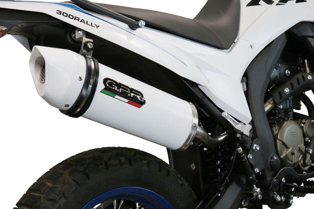 Exhaust compatible with Voge 300Rally 2022-2024, Albus Evo4, Slip-on exhaust legal for UK and non-EU markets including link pipe and removable db killer 